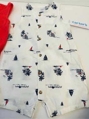Boy’s Sz~12m Romper*2-sets*Carter's Nautical Romper*2-Sets*BNWT’S~Sz~12M~